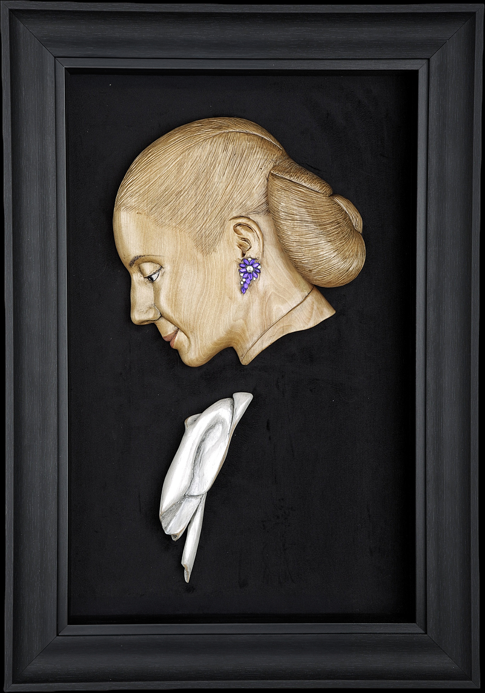 Mural escultórico 'La Razón de mi Vida' - Madera de lenga, 67x46cm